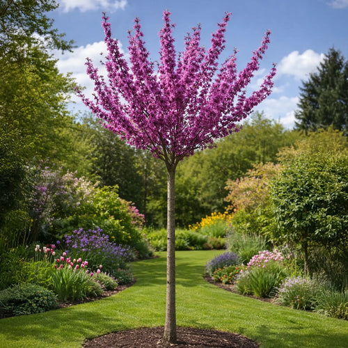Arbre de Judée à fleurs roses en tige (Cercis chinensis Avondale)