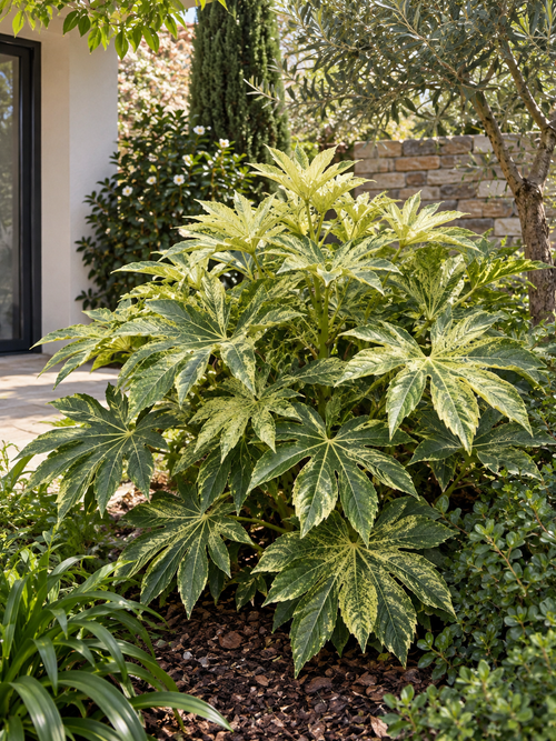 Faux-aralia panaché (Fatsia Japonica 'Spider's Web')