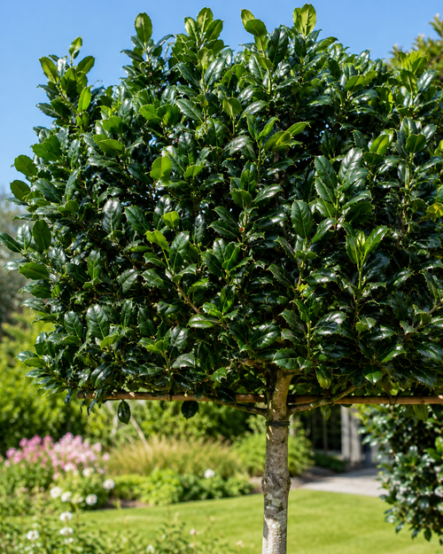 Houx d'ornement en tige palissé (Ilex Nellie R. Stevens)