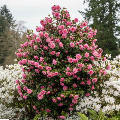 Camélia d'Automne en touffe (Camélia Sasanqua)