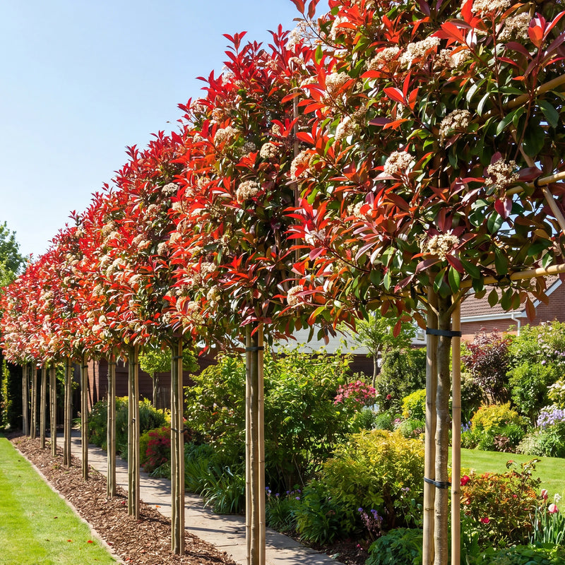 Photinia Red Robin en tige palissé